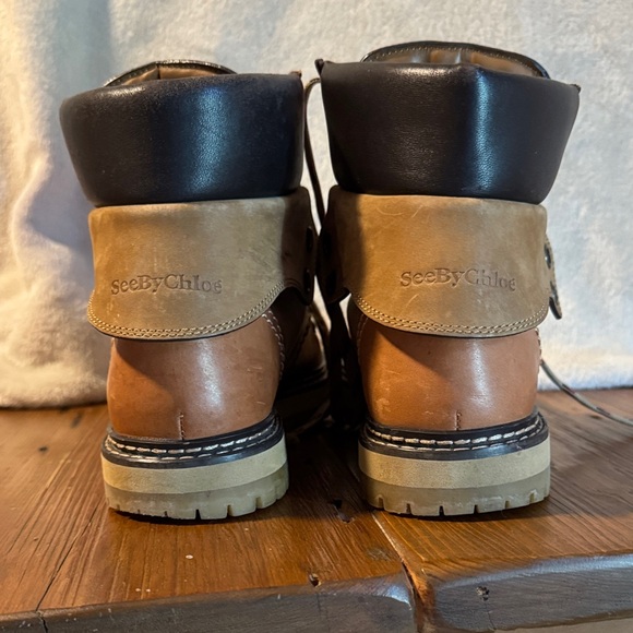 SEE BY CHLOÉ Eileen leather-trimmed nubuck ankle boots - Picture 4 of 7